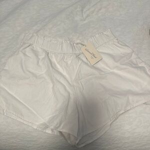 Women's White Linen Shorts